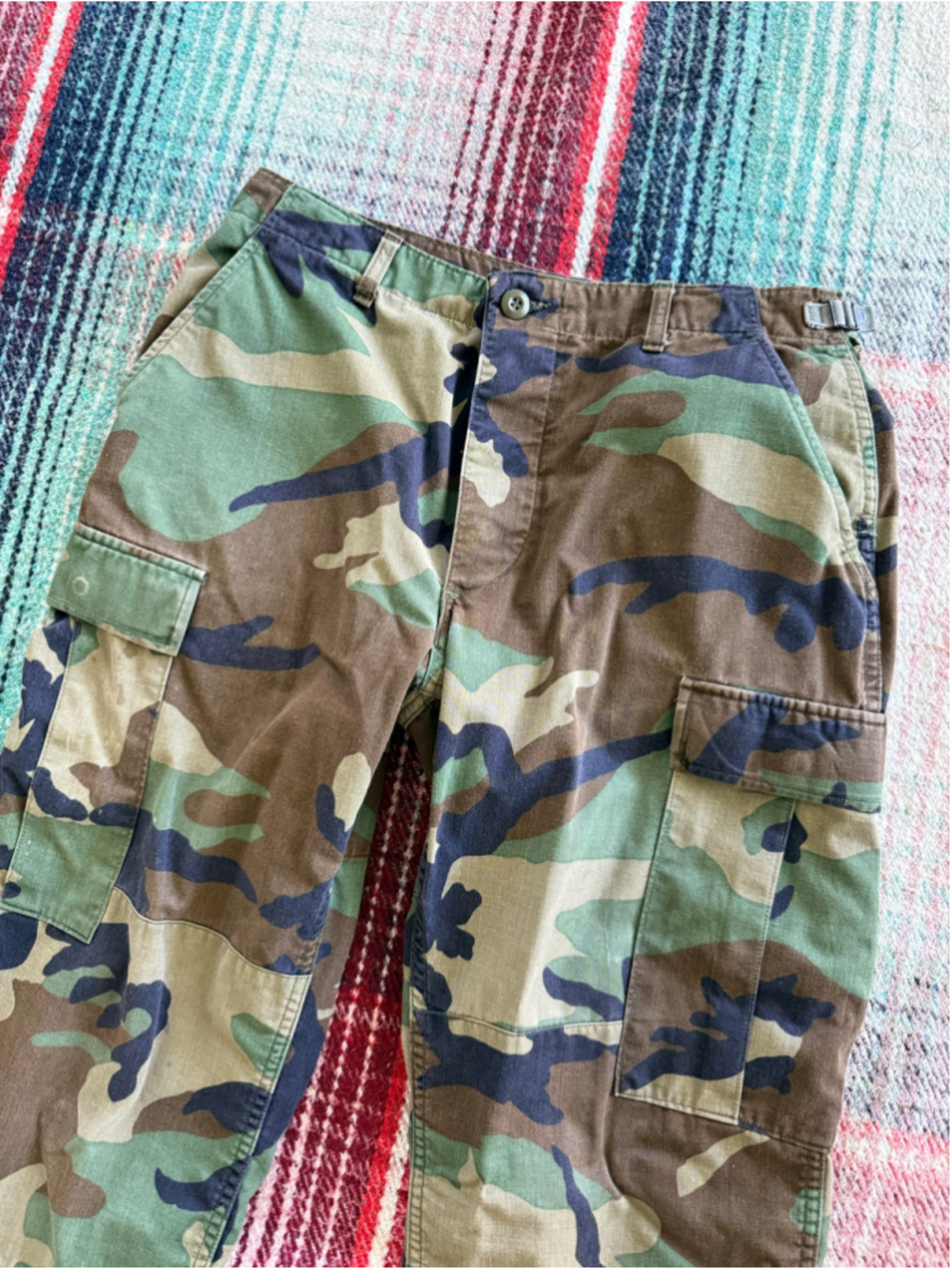 Vintage Woodland Camouflage Military Cargo Pants 32x29